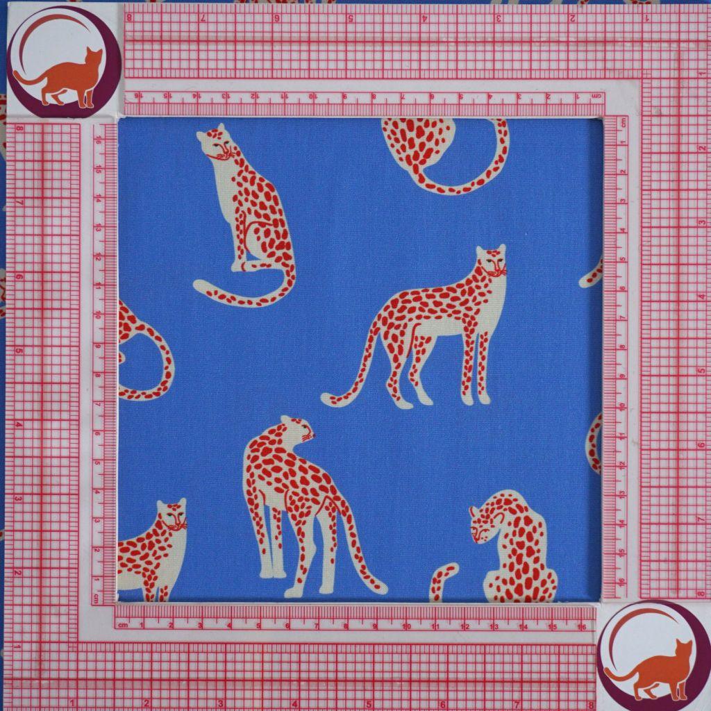 Baumwollstoff Motivdruck Leopard hellblau